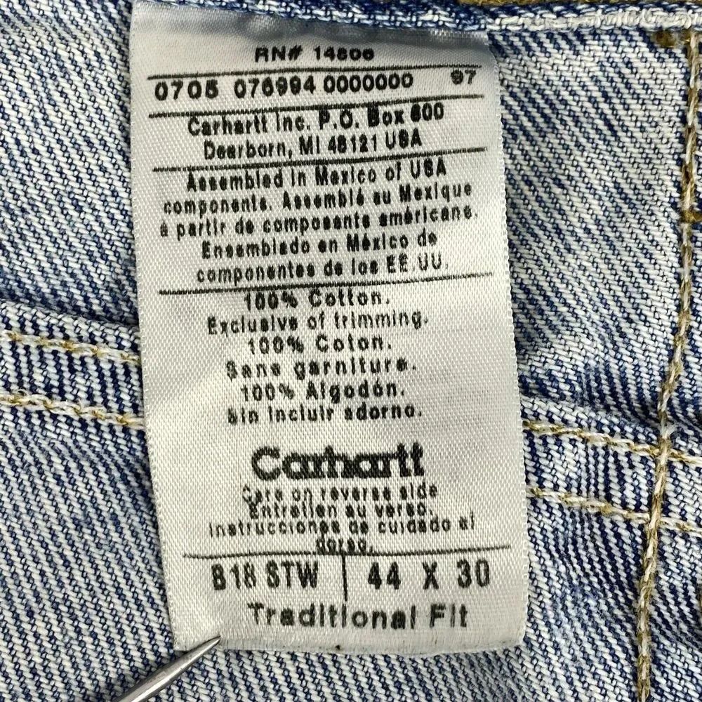 Vintage Carhartt B18 STW Traditional‎ Fit Jeans Men's Size 42X30 Workwear 2005
